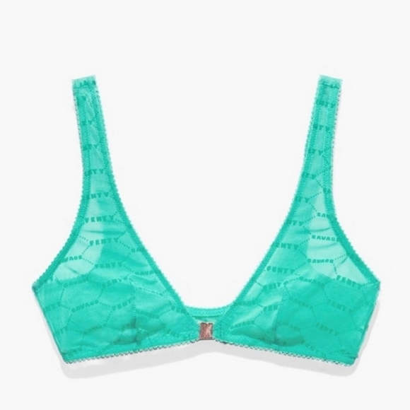 Savage X Fenty Other - Savage x Fenty Flocked Logo Bralette - Large - Green Lagoon